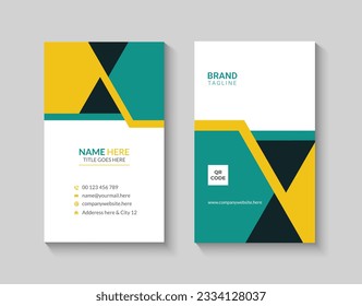 Creative and modern stylish vertical business card template