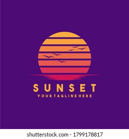 Creative modern sunset logo design