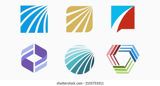 kreatives, modernes Swoosh Logo-Symbol-Set. Unternehmensberatung, Vektorgrafik