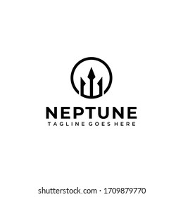 Creative modern symbol neptune trident logo design template element 