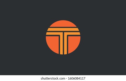 Creative and modern T logo design in circular form