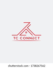 Creative modern TC connect  logo template, Vector logo for business and company identity 