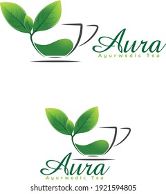 Creative modern Tea logo. Ayurveda tea logo for tea production company. vector illustration. 