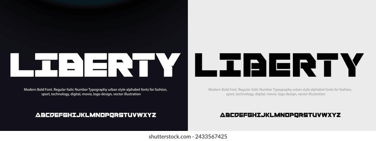 Creative modern technology alphabet fonts. Abstract typography urban sport, techno , fashion, digital, future creative logo font. vector illustration