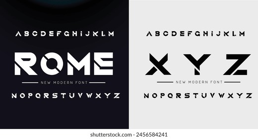 Creative modern technology alphabet fonts. Abstract typography urban sport, techno, fashion, digital, future creative logo font. vector illustration
