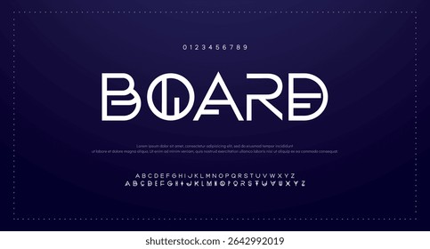 Creative modern technology alphabet fonts. Abstract typography urban sport, techno, fashion, digital, future creative logo font. vector illustration