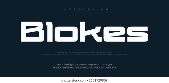 Fontes criativas e modernas do alfabeto de tecnologia. Tipografia abstrata esporte urbano, techno , moda, digital, futura fonte do logotipo criativo.