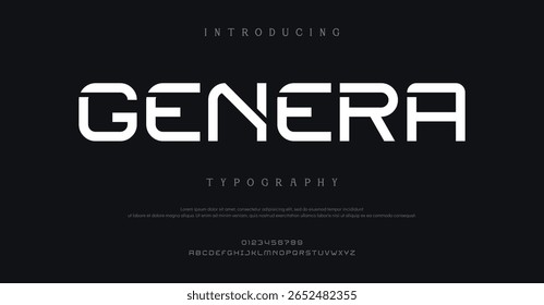 Creative modern technology alphabet fonts. Abstract typography urban sport, techno , fashion, digital, future creative logo font.