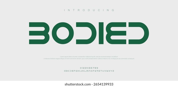 Fontes criativas e modernas do alfabeto de tecnologia. Tipografia abstrata esporte urbano, techno , moda, digital, futuro criativo logotipo fonte. ilustração vetorial