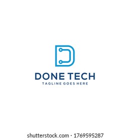 Creative modern technology with D sign vector logo data and technology 