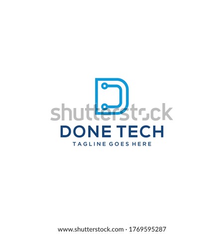 Creative modern technology with D sign vector logo data and technology 