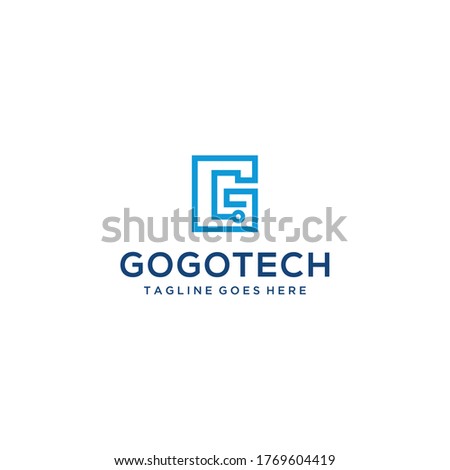 Creative modern technology with G sign vector logo data and technology 