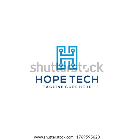 Creative modern technology with H sign vector logo data and technology 