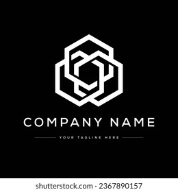 Logo Creativo De Tecnología Moderna. Logo en blanco y negro. Usable para logotipos de empresas. Elemento de plantilla de diseño de logotipo de vectores planos