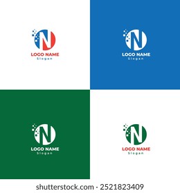 Creative and modern technology  N letter logo design