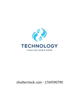 Creative modern technology sign vector logo data and technology 