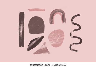 Creative Modern Texture. Contemporary shapes art. Composition with abstract painting in pastel colors. Design for banner, poster, event planner, wedding decor, social media content. 