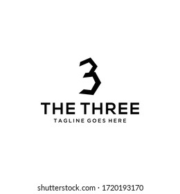 Plantilla de diseño de logotipo de tres signos modernos y creativos