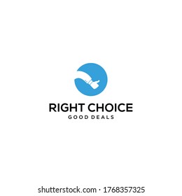 Creative modern thumb deal logo icon vector template