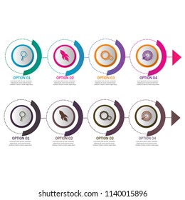 creative modern timeline infographic template element for workflow,process,presentation with modern circle outline concept design vector