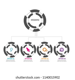 creative modern timeline infographic template element for workflow,process,presentation with modern circle outline concept design vector
