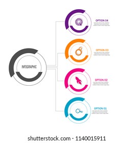 creative modern timeline infographic template element for workflow,process,presentation with modern circle outline concept design vector