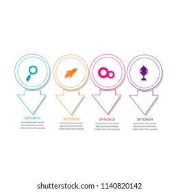 creative modern timeline infographic template element for workflow,process,presentation with modern circle outline concept design vector