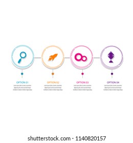 creative modern timeline infographic template element for workflow,process,presentation with modern circle outline concept design vector