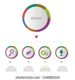 creative modern timeline infographic template element for workflow,process,presentation with modern circle outline concept design vector