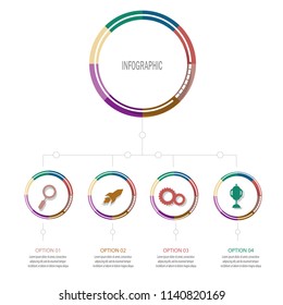 creative modern timeline infographic template element for workflow,process,presentation with modern circle outline concept design vector