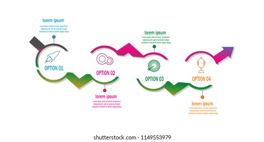 creative modern timeline infographic template element for workflow,process,presentation with modern arrow concept design vector