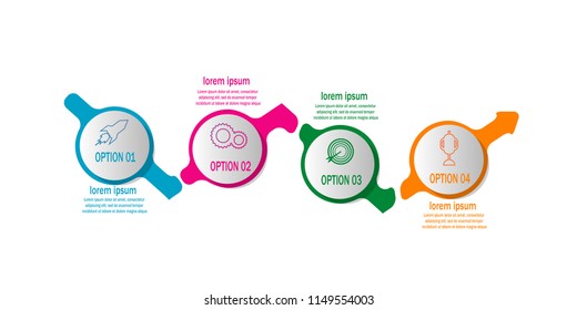 creative modern timeline infographic template element for workflow,process,presentation with modern arrow concept design vector