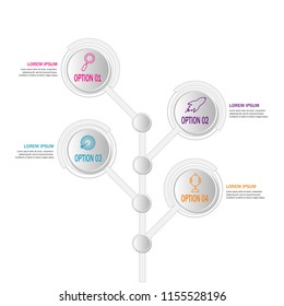 creative modern timeline infographic template element for workflow,process,presentation with modern branch tree growth concept design vector