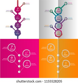 creative modern timeline infographic template element for workflow,process,presentation with modern branch tree growth concept design vector