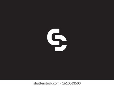 Creative modern top letter C, D, S, CD initial based abstract alphabet icon logo trendy awesome artistic black and white color in pixel style.
