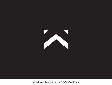 Creative modern top letter W initial based abstract alphabet icon logo trendy awesome professional artistic black and white color in pixel style.