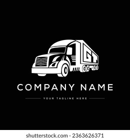 Creative Modern Transport Logo. White Logo on Black Background. Usable for Business Logos. Flat Vector Logo Design Template Element