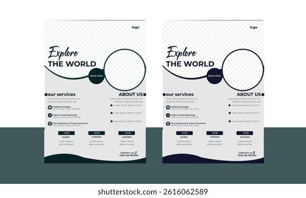 Creative Modern Travel Flyer Template Design Travel tour flyer, 