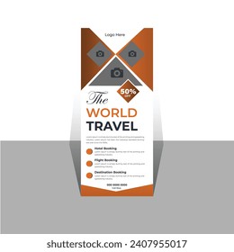 Creative and modern travel roll up banner presentation design templet