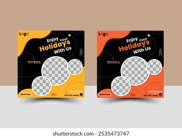 Creative And Modern Travel Social Media Post design Template