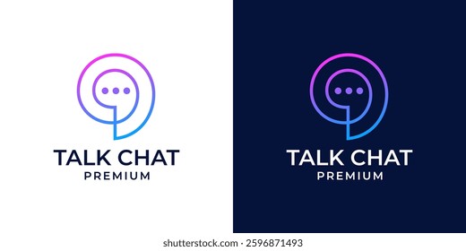 Creative modern trendy chat logo design vector template. Bubble chat logo template. Simple chat talk logo design for business, technology, education.