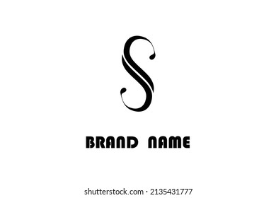 Creative modern trendy stylish circular shaped sports brands black and white color S initial based letter icon logo
