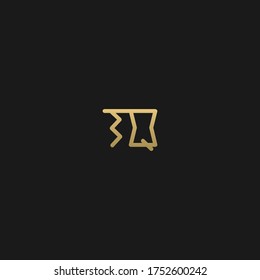 Creative modern trendy unique artistic black and golden color TQ QT Q T initial based letter icon logo.