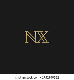 Creative modern trendy unique artistic black and golden color NEXT NX XN N X initial based letter icon logo.