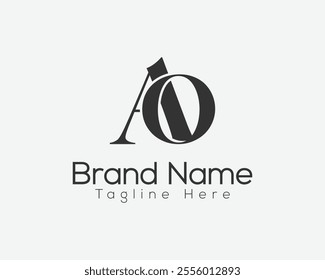 Creative, modern and trendy vector logo for business and company. Letter AO minimalist logo design. 