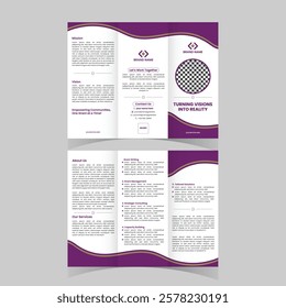 Creative and modern tri fold business brochure template, corporate business brochure design.