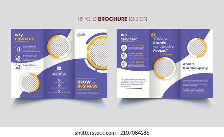 Creative Modern Tri Fold Corporate Business Brochure Template Design Colorful suitable for leaflet 