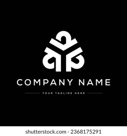 Logo Creativo Moderno Triángulo. Logo en blanco y negro. Usable para logotipos de empresas. Elemento de plantilla de diseño de logotipo de vectores planos