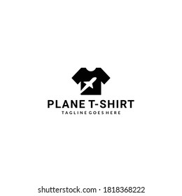 Creative modern t-shirt logo design Vector with air plane sign illustration template
