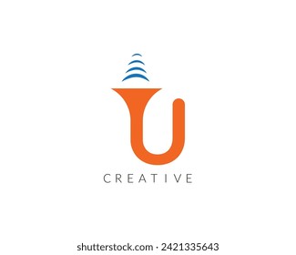 Creative Modern TU Latter Logo Template vector Abstract Monogram Symbol victor illustration.